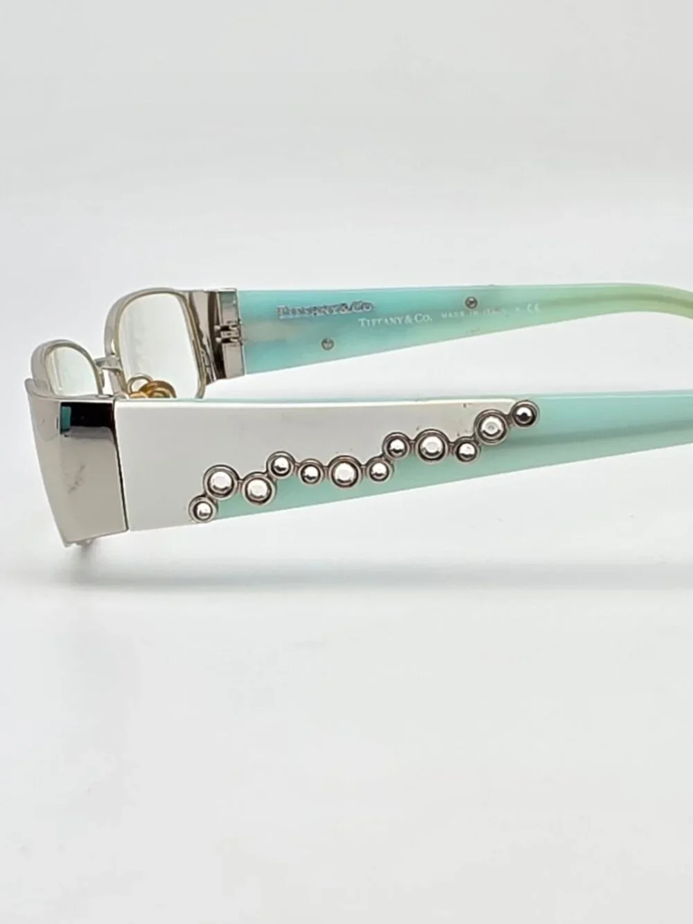 Tiffany & Co TF1020-B 6005 Silver Rhinestone Eyeglasses Frame w/ Case Italy 50mm